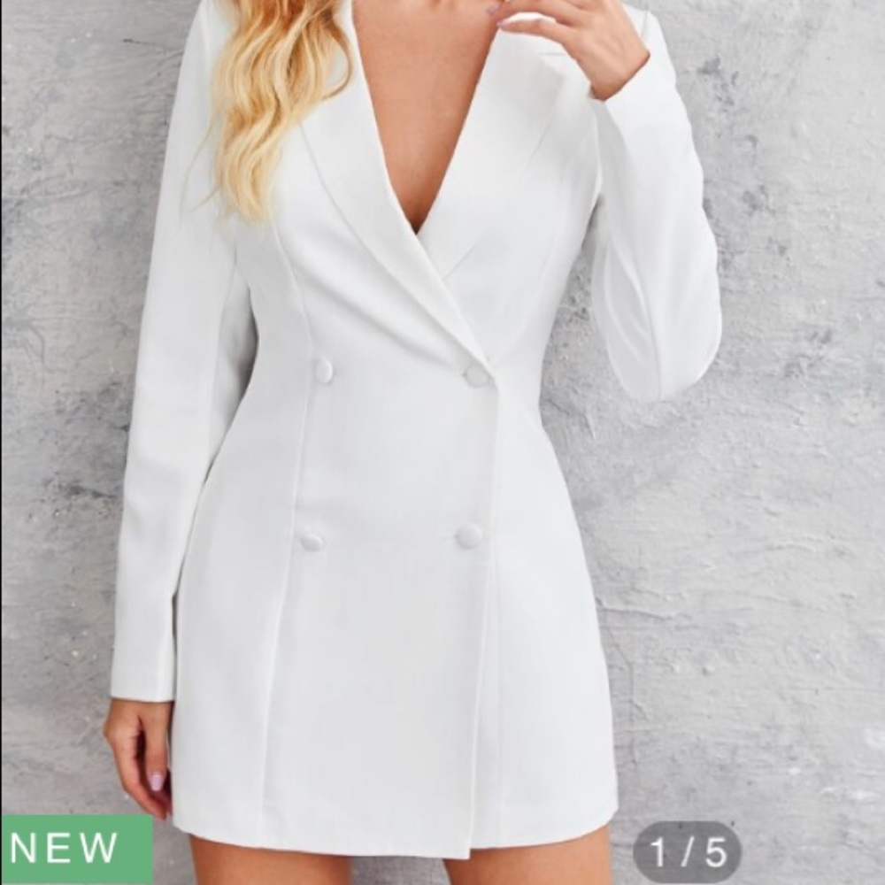 Shein white blazer dress